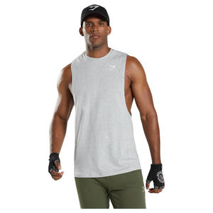 Gymshark React Drop Arm Tank Top Slim Fit Light Grey 64% Cotton Size 2XL NWT